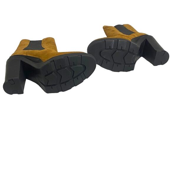 NWOT Marc Fisher 8.5 Ramio Ankle Boots Dark Natural Chelsea Leather Bootie - Picture 11 of 13